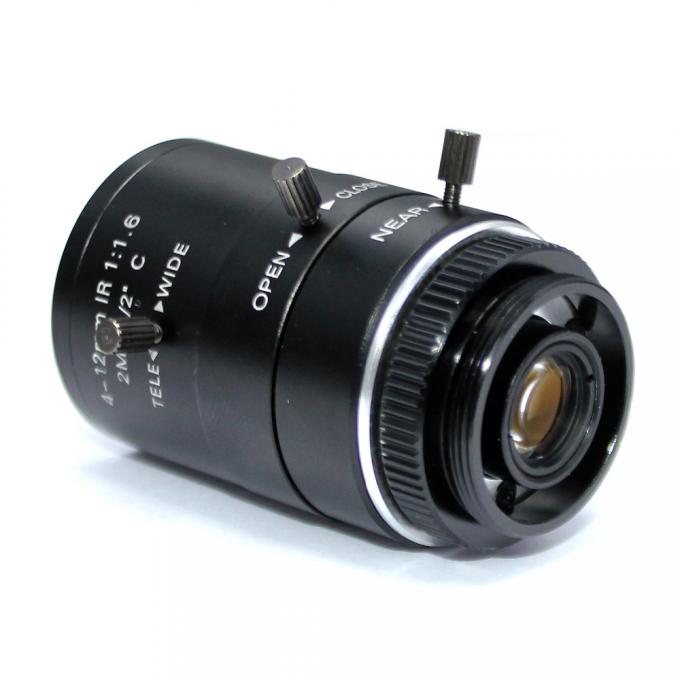 lentille manuelle Vari-focale de télévision en circuit fermé d'iris de lentille industrielle méga du pixel HD du bâti 2,0 de la LENTILLE C de 2MP 4-12mm IR pour la caméra de télévision en circuit fermé