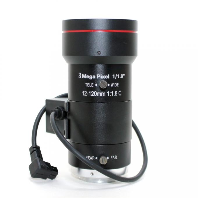 L'iris automatique industriel fa de pouce HD de la lentille 1/1.8 du téléobjectif 12-120mm de vision par ordinateur bourdonnent basse lentille de télévision en circuit fermé de C-port de déformation